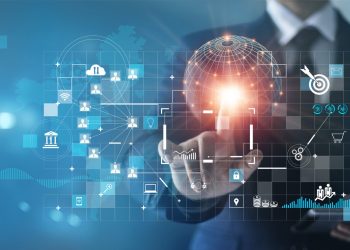 Businessman touching business global network and analyzing sales data, Customer, Finance and economic, Strategy and planning of growth on success.