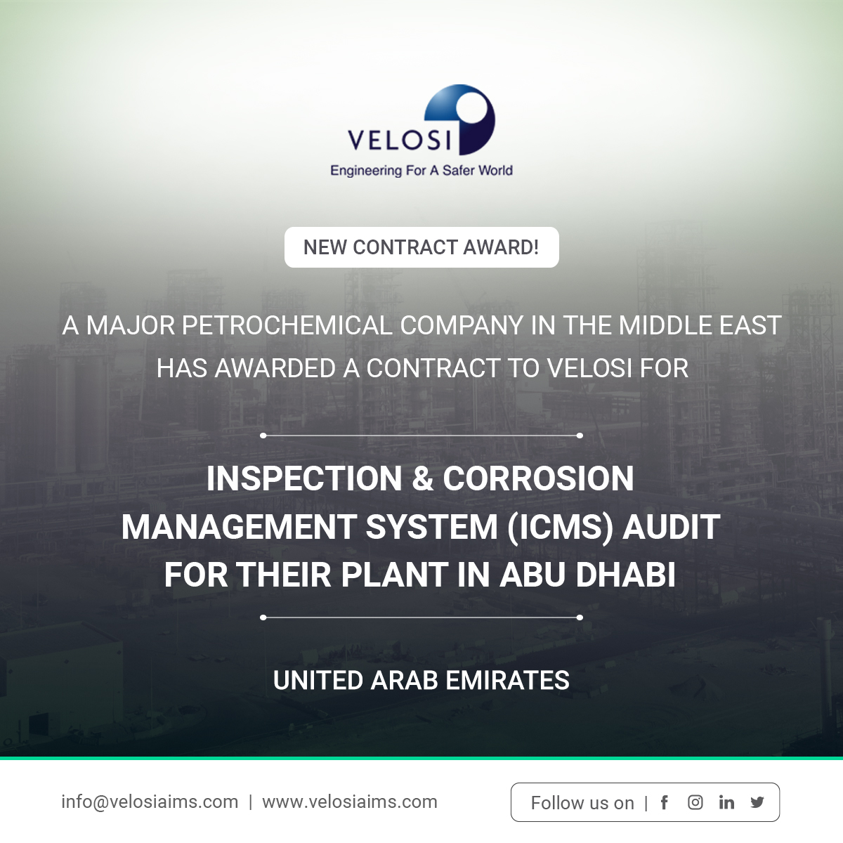 Contract Award-Inspection & Corrosion Management System (ICMS)